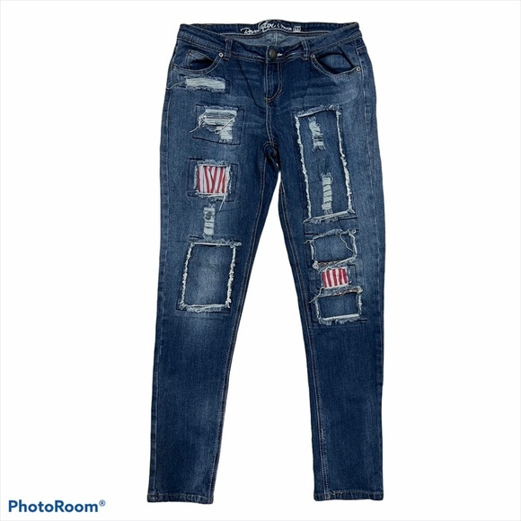 Revolution by Revolt Patchwork Skinny Jeans - Picture 1 of 4